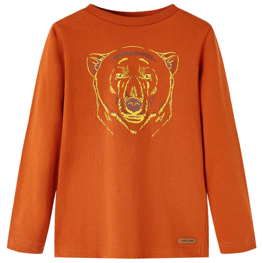 VidaXL Kindershirt mit langen Ärmeln 128 hellrostfarben
