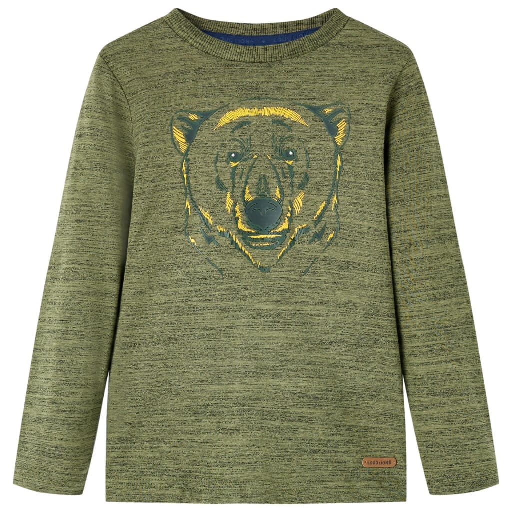 VidaXL Kindershirt mit langen Ärmeln 116 Khaki gemischt