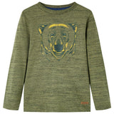VidaXL Kindershirt mit langen Ärmeln 116 Khaki gemischt