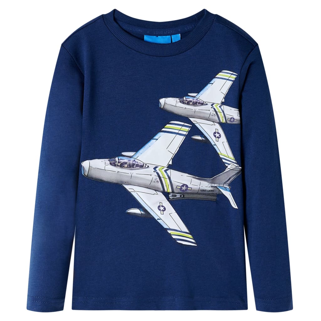 VidaXL Kindershirt mit langen Ärmeln 116 Marineblau