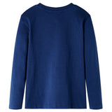 VidaXL Kindershirt mit langen Ärmeln 128 Marineblau