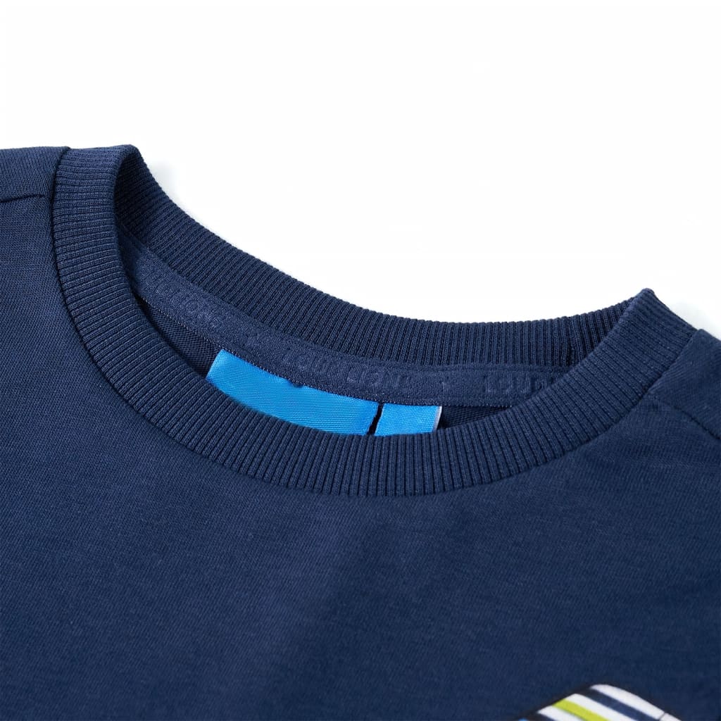 VidaXL Kindershirt mit langen Ärmeln 128 Marineblau