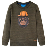 VidaXL Kinderpullover 128 gemischtes dunkles Khaki