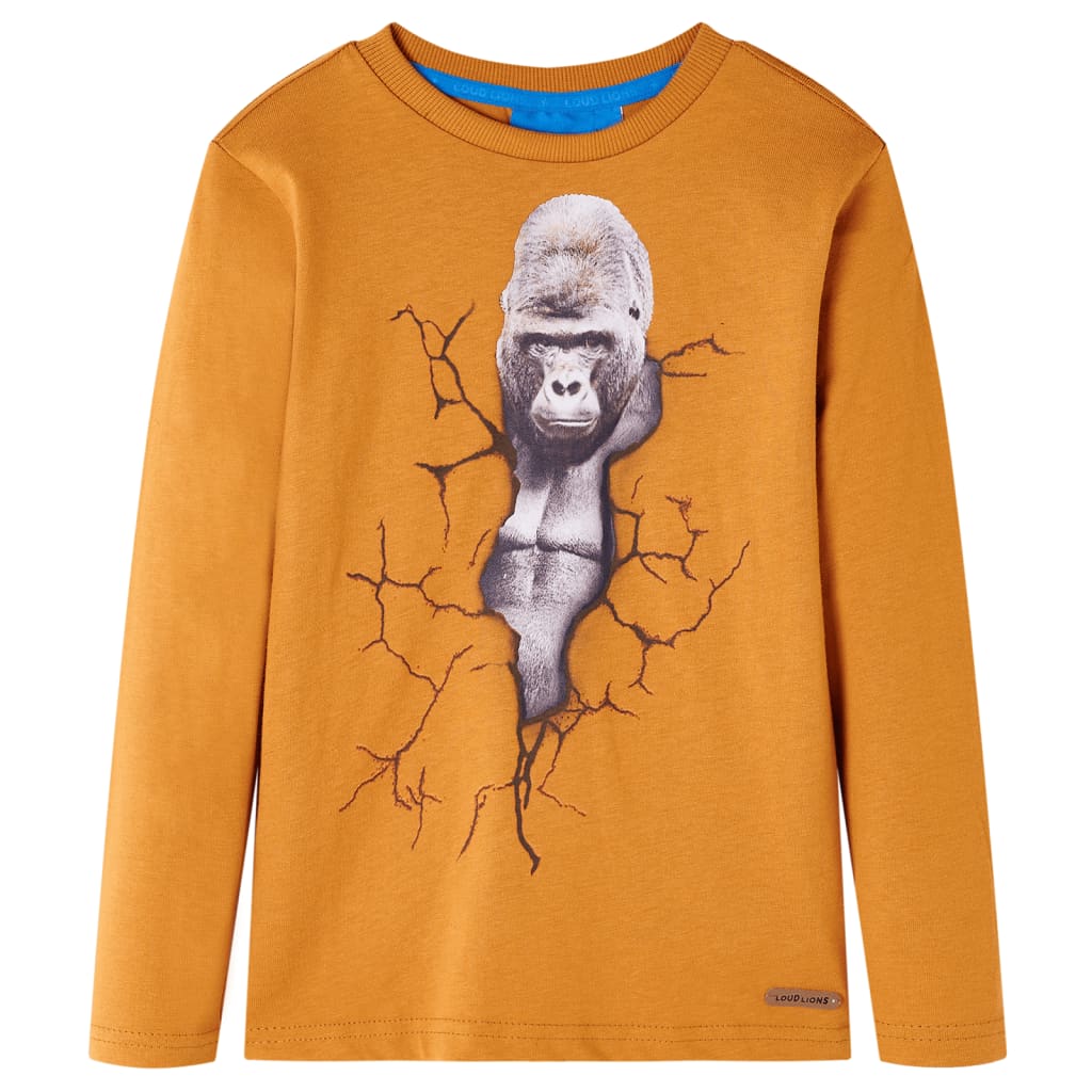 VidaXL Kindershirt mit langen Ärmeln 116 dunkles Ocker