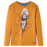 VidaXL Kindershirt mit langen Ärmeln 128 dunkles Ocker