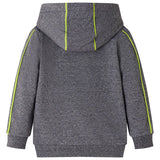 VidaXL Kinderstrickjacke mit Kapuze und Reißverschluss 92 grau gemischt