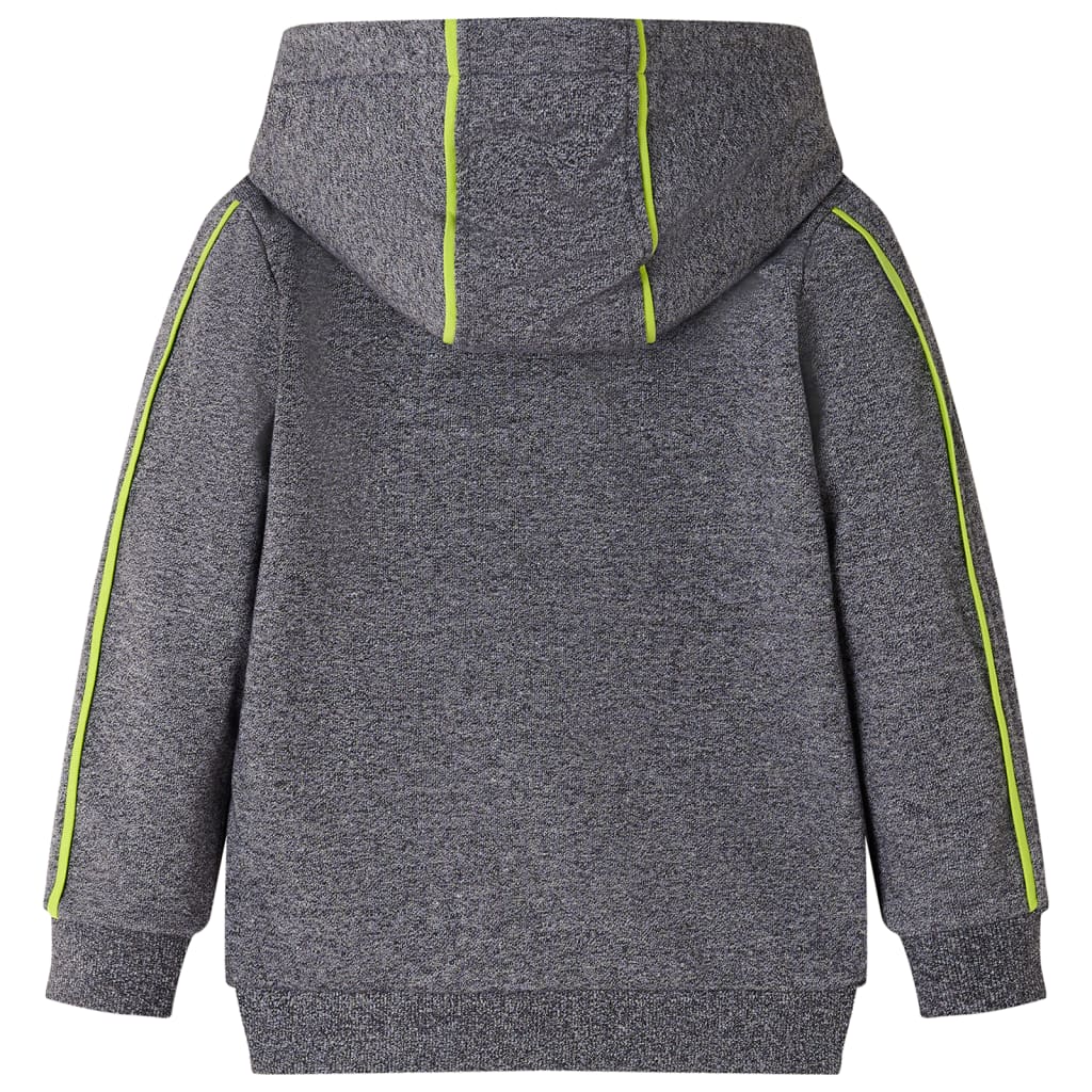 VidaXL Kinderstrickjacke mit Kapuze und Reißverschluss 104 grau gemischt