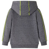VidaXL Kinderstrickjacke mit Kapuze und Reißverschluss 128 grau gemischt