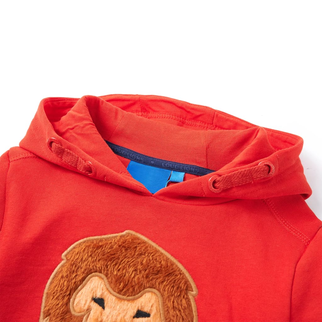 VidaXL Kinderpullover mit Kapuze 128 Rot