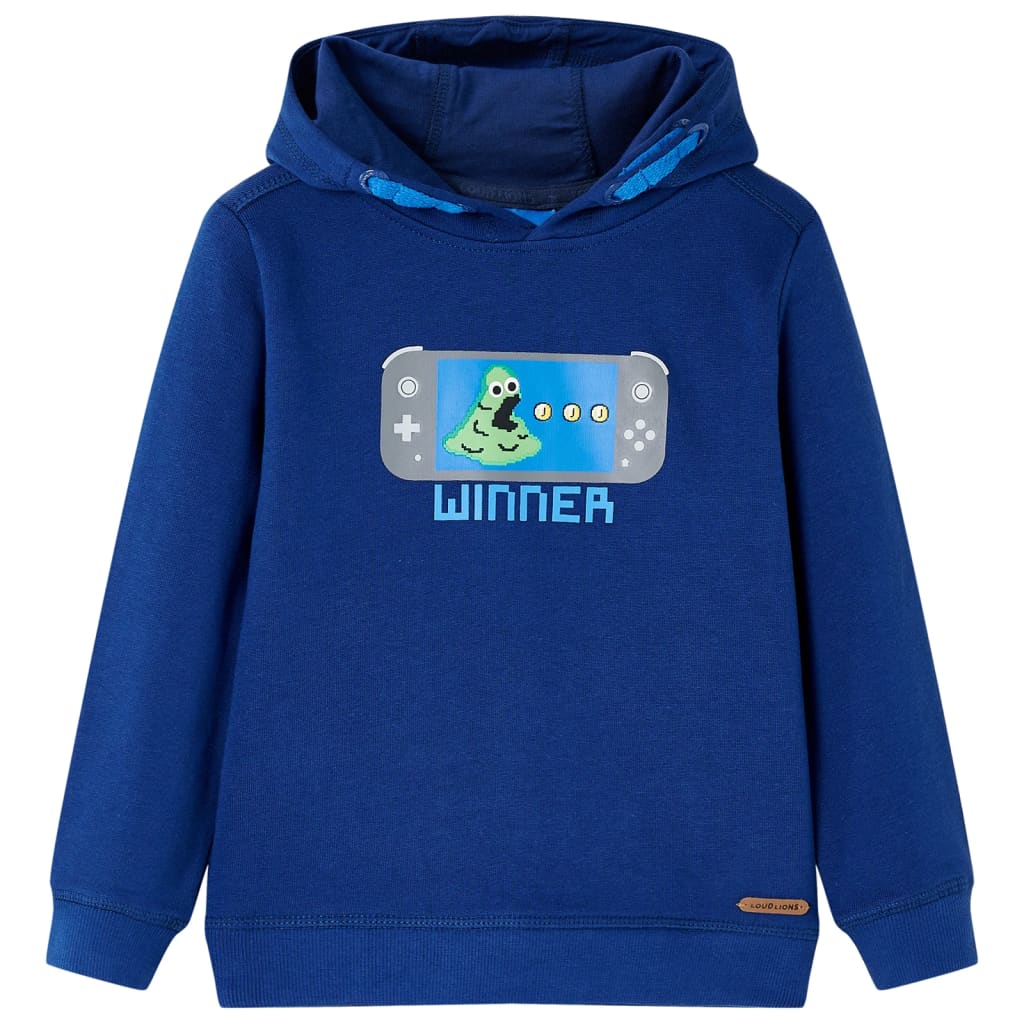 VidaXL Kinderpullover mit Kapuze 128 dunkelblau