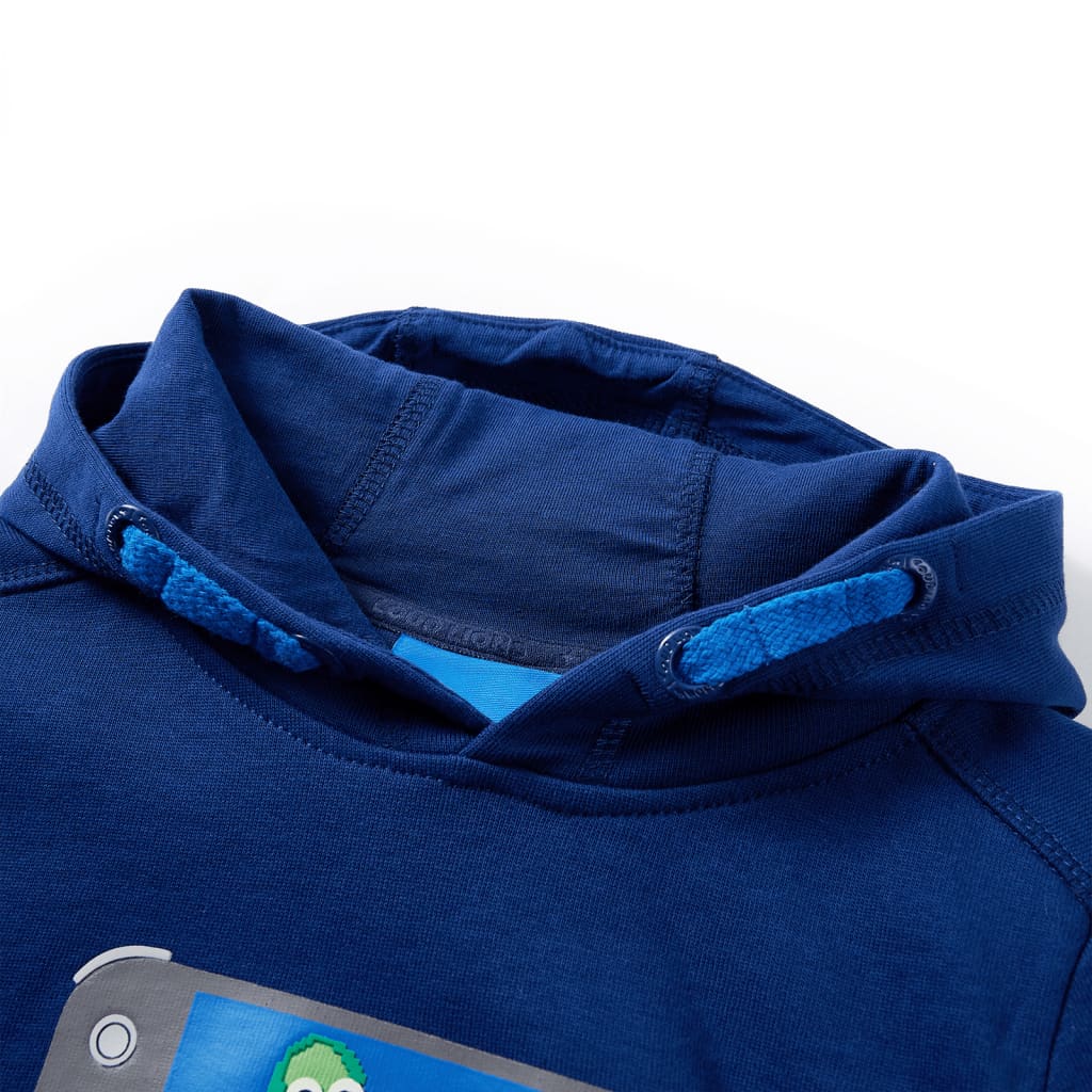 VidaXL Kinderpullover mit Kapuze 140 dunkelblau