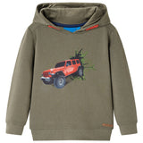 Vidaxl Kinderpullover mit Kapuze 140 Khaki