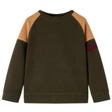 VidaXL Kinderpullover 128 dunkles Khaki und Kamel