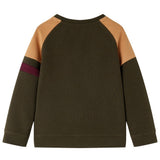 VidaXL Kinderpullover 128 dunkles Khaki und Kamel