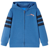 VidaXL Kinderstrickjacke mit Kapuze 128 Blau