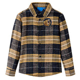 VidaXL Kinderhemd kariert 116 Gelb und Schwarz