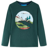 VidaXL Kindershirt mit langen Ärmeln 116 Dunkelgrün