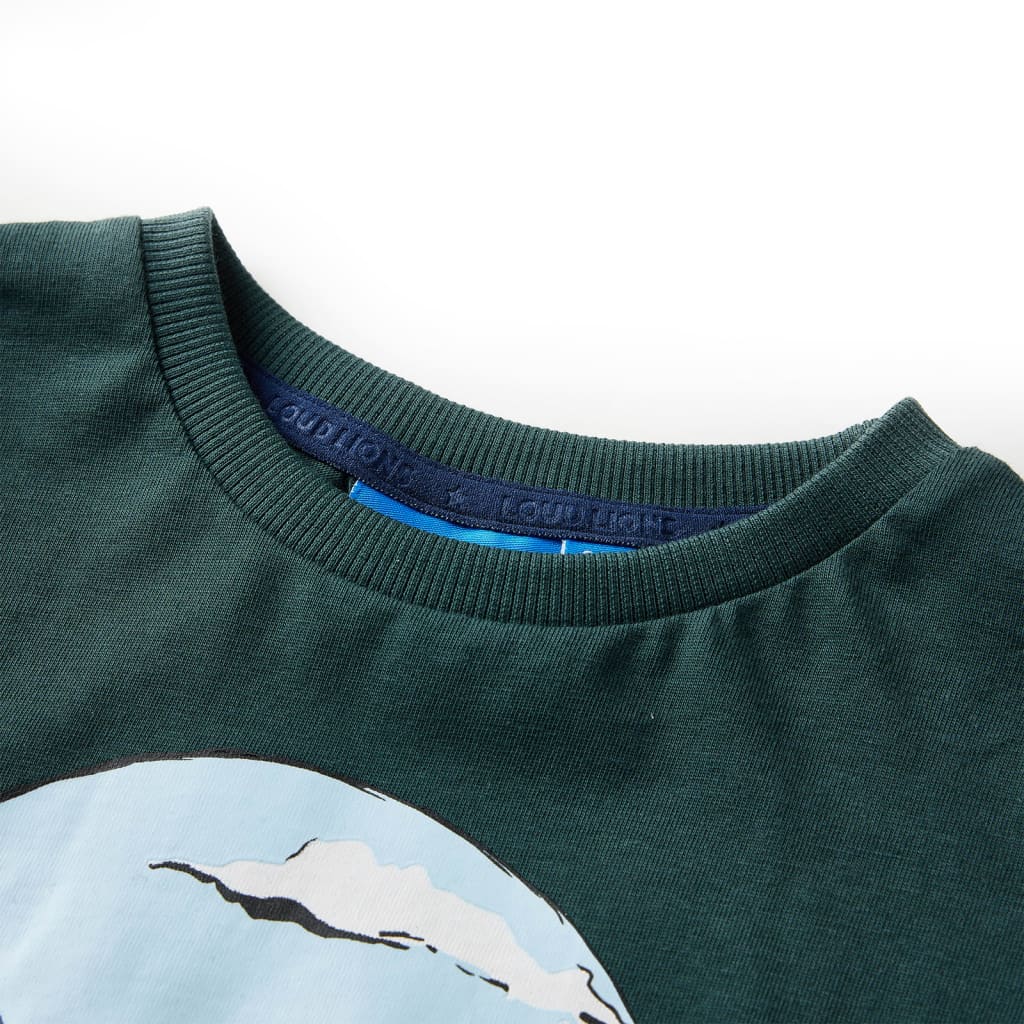 VidaXL Kindershirt mit langen Ärmeln 140 Dunkelgrün