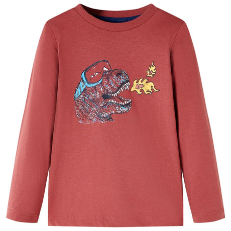 VidaXL Kindershirt mit langen Ärmeln 116 Rotbraun