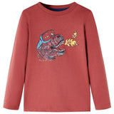 VidaXL Kindershirt mit langen Ärmeln 128 Rotbraun