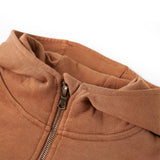 VidaXL Kinderpullover mit Kapuze, halber Reißverschluss 116 Anthrazit-Cognacfarben