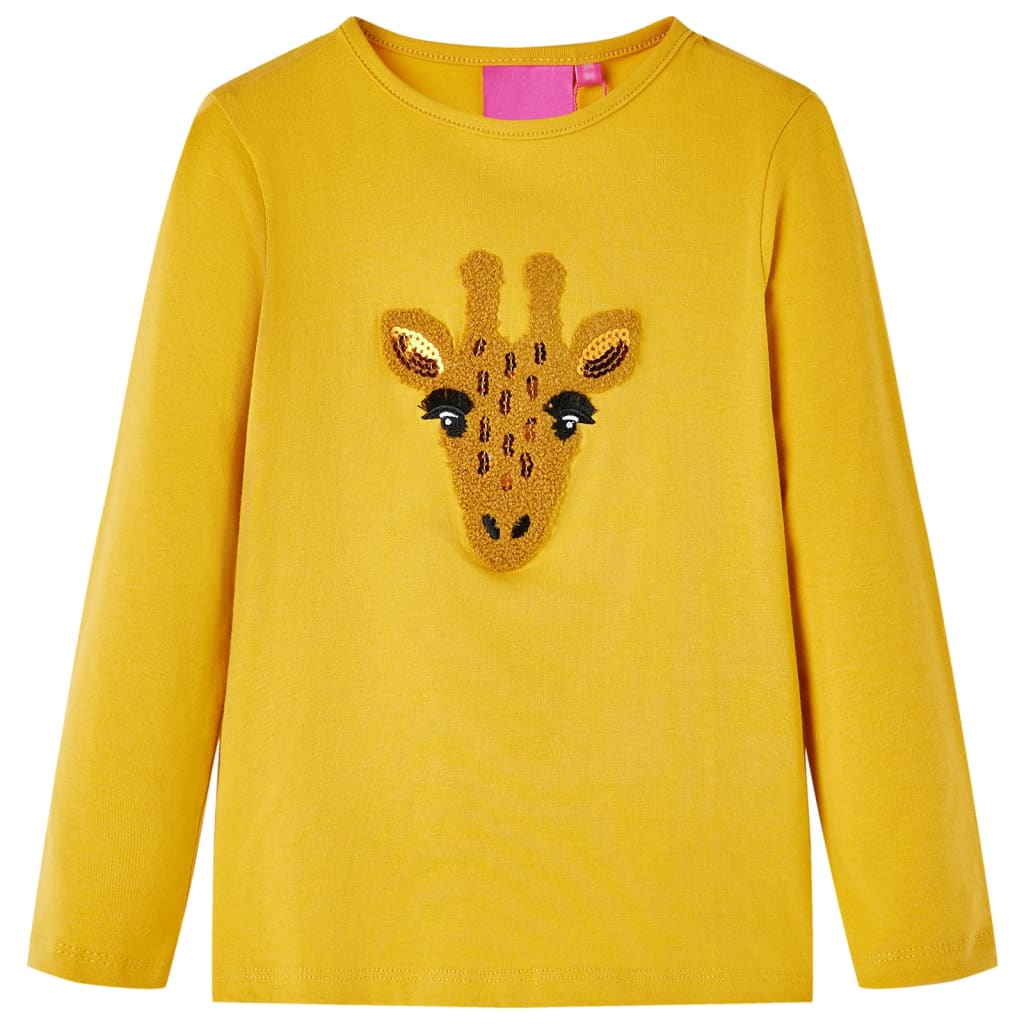 VidaXL Kindershirt mit langen Ärmeln 116 dunkles Ocker