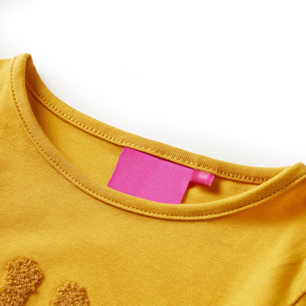 VidaXL Kindershirt mit langen Ärmeln 128 dunkles Ocker