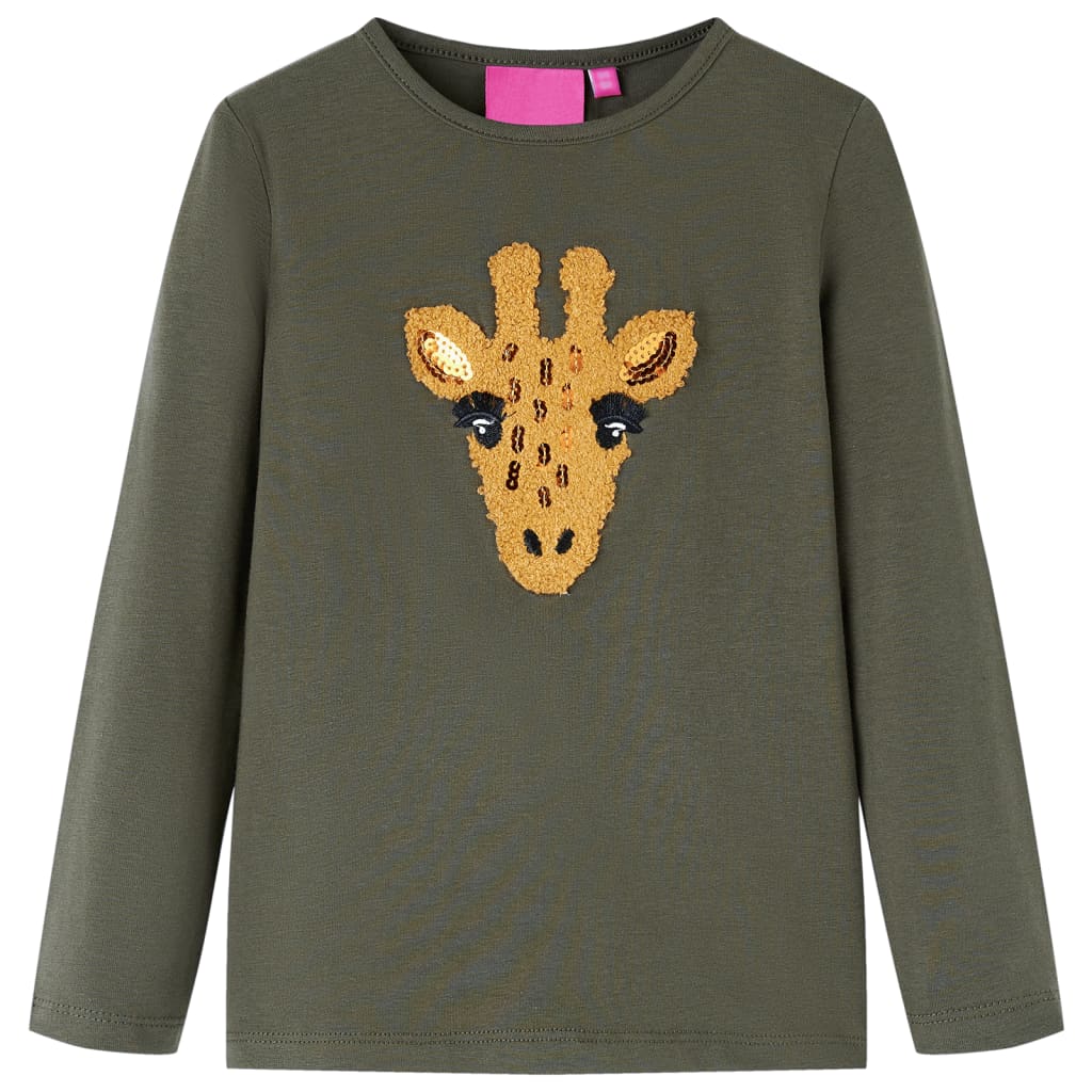 VidaXL Kindershirt mit langen Ärmeln 92 Khaki