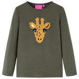 VidaXL Kindershirt mit langen Ärmeln 104 Khaki