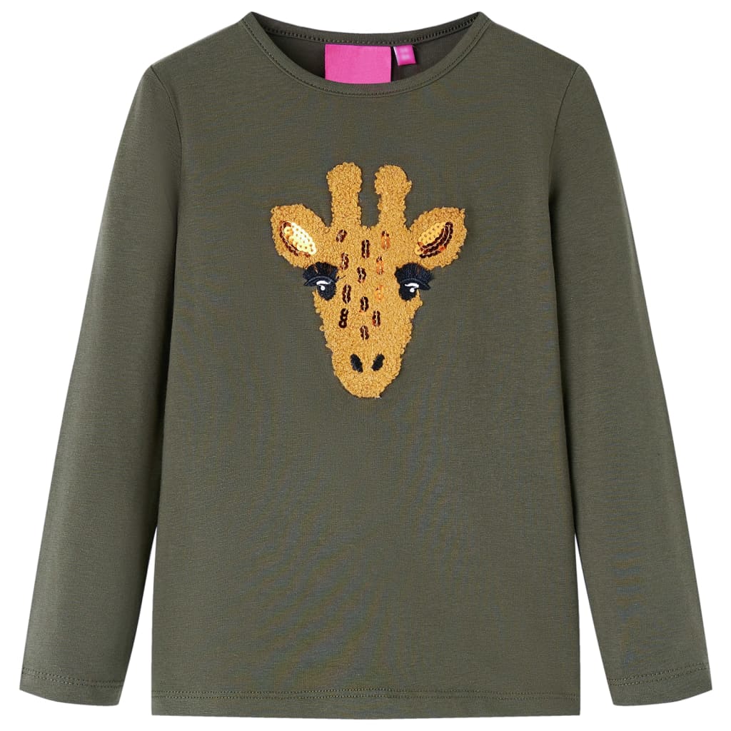VidaXL Kindershirt mit langen Ärmeln 140 Khaki