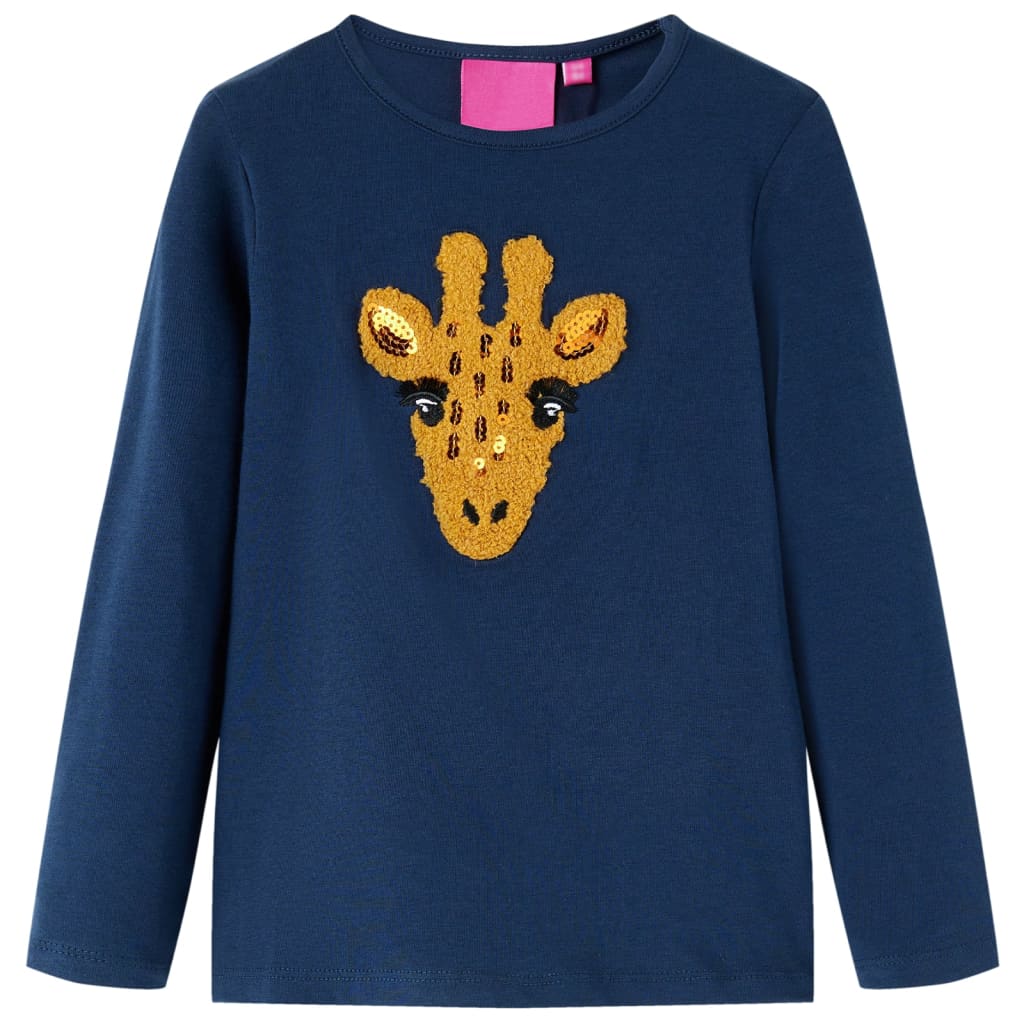 VidaXL Kindershirt mit langen Ärmeln 92 Marineblau