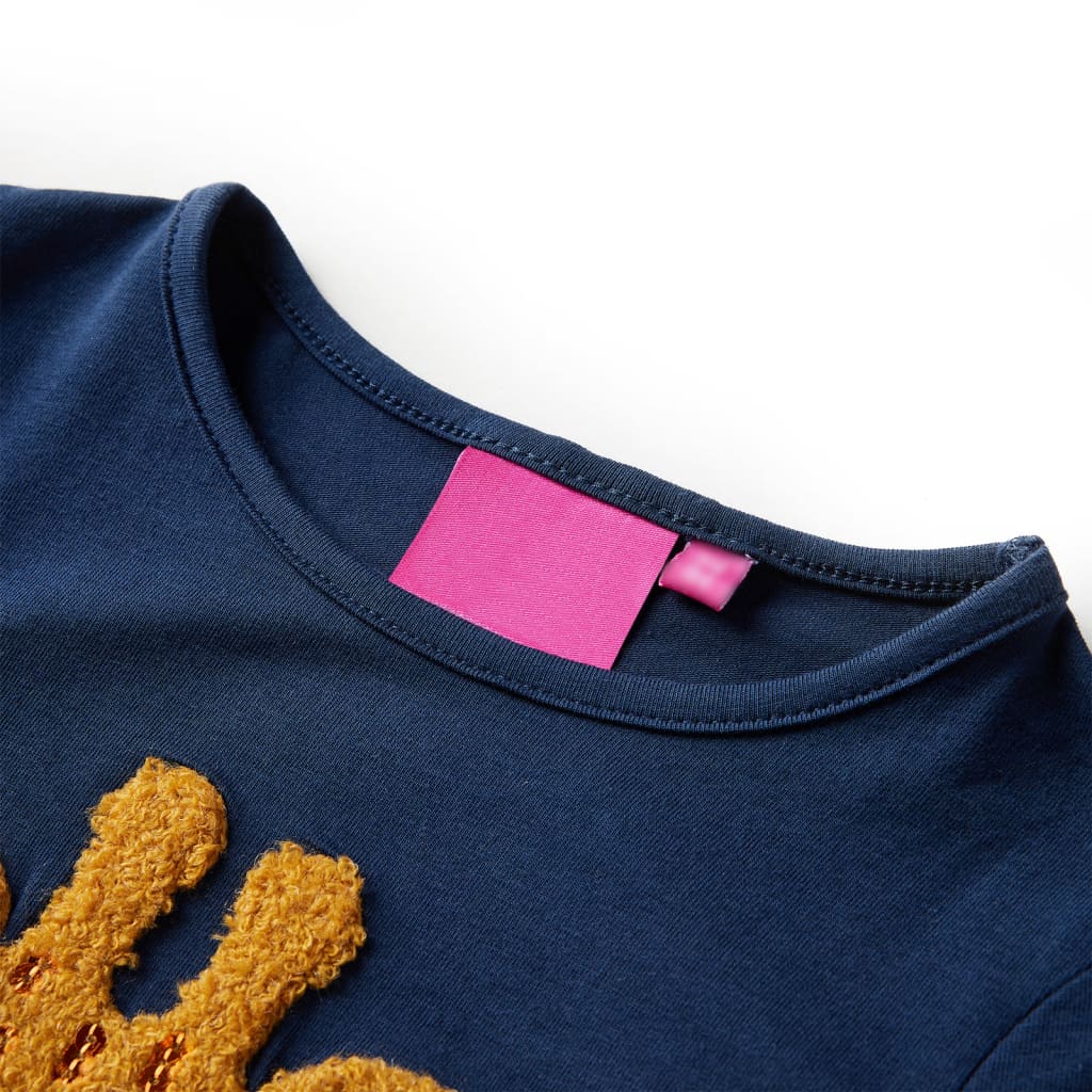 VidaXL Kindershirt mit langen Ärmeln 104 Marineblau