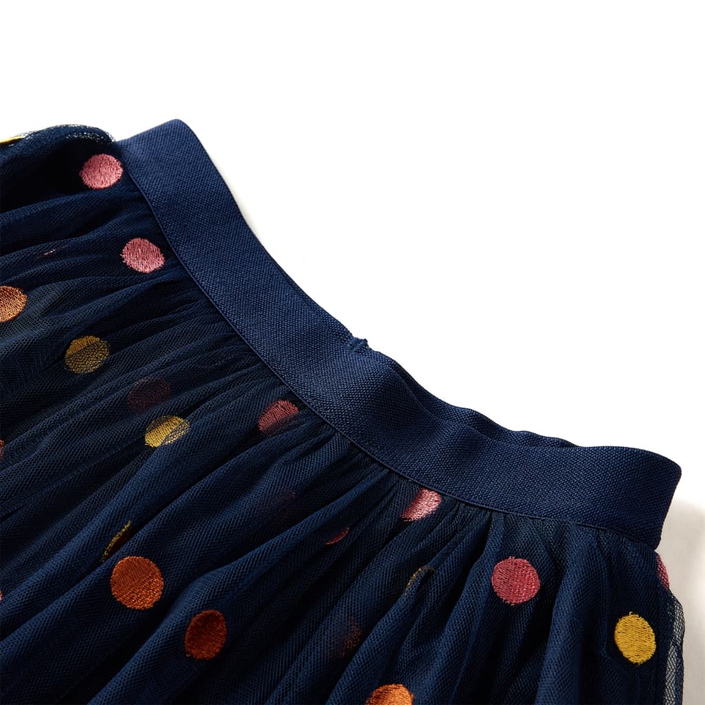 VidaXL Kinderrock mit Tüll und Punkten 116 Marineblau