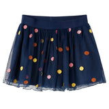 VidaXL Kinderrock mit Tüll und Punkten 128 Marineblau