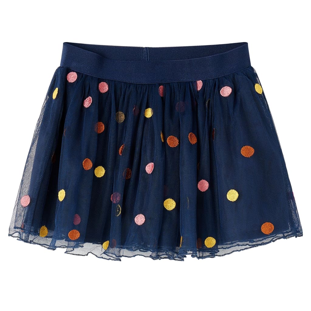 VidaXL Kinderrock mit Tüll und Punkten 140 Marineblau