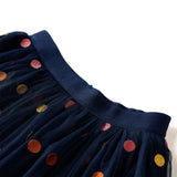 VidaXL Kinderrock mit Tüll und Punkten 140 Marineblau