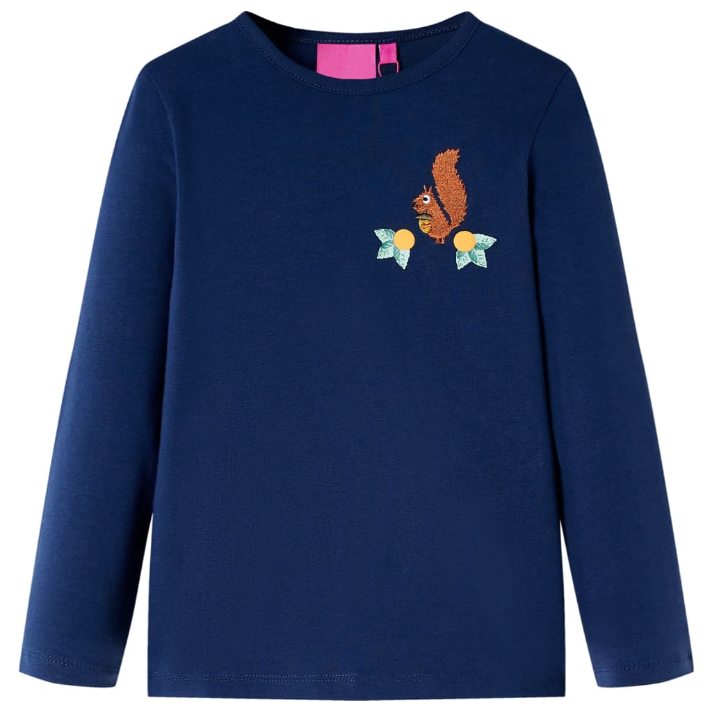 VidaXL Kindershirt mit langen Ärmeln 92 Marineblau