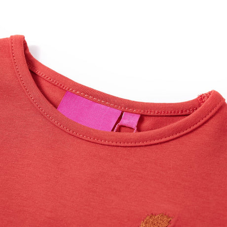 VidaXL Kindershirt mit langen Ärmeln 116 Rotbraun