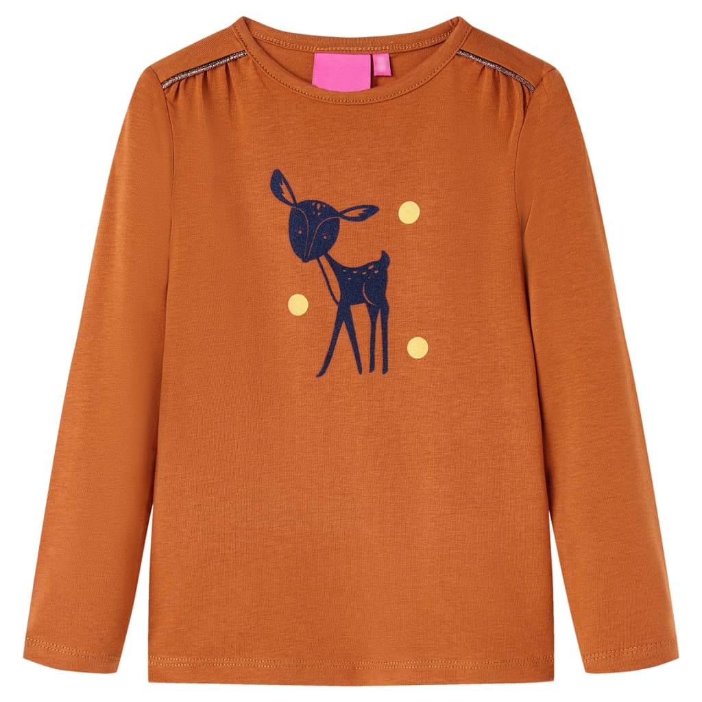 VidaXL Kindershirt mit langen Ärmeln 92 cognacfarben