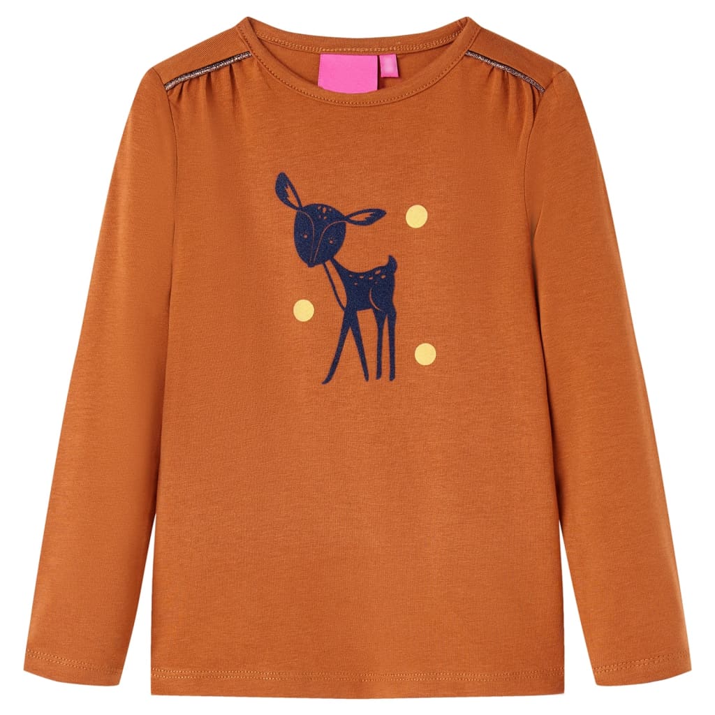 VidaXL Kindershirt mit langen Ärmeln 104 cognacfarben
