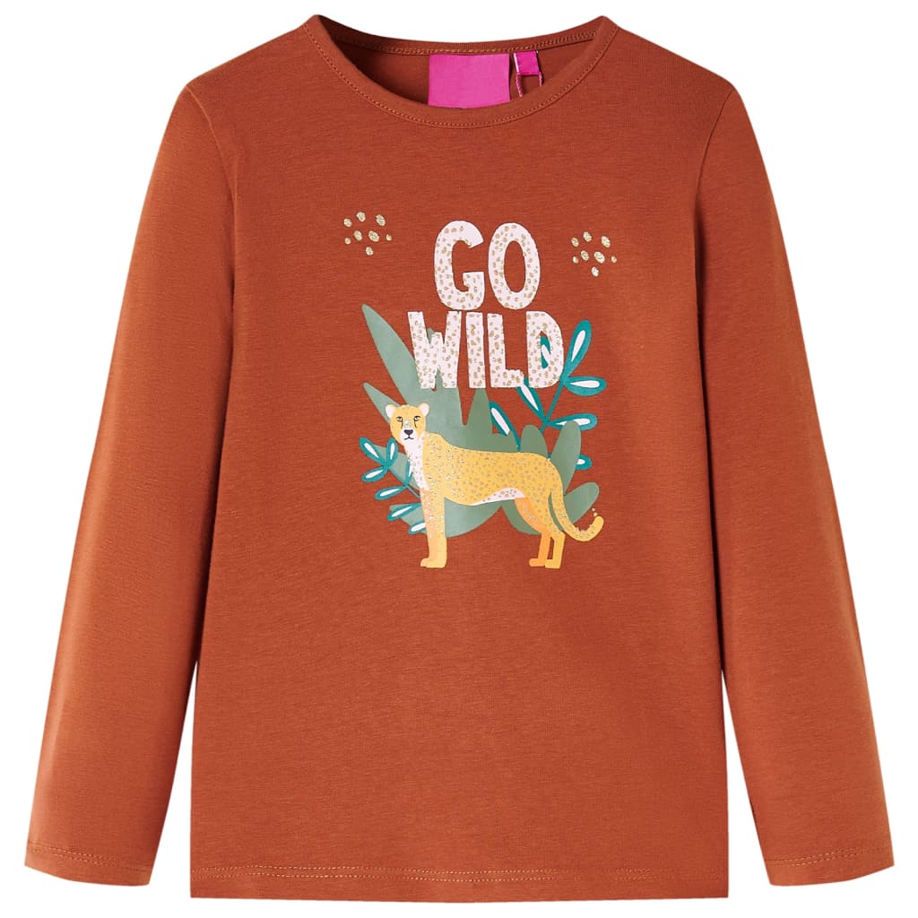 VidaXL Kindershirt mit langen Ärmeln 140 cognacfarben