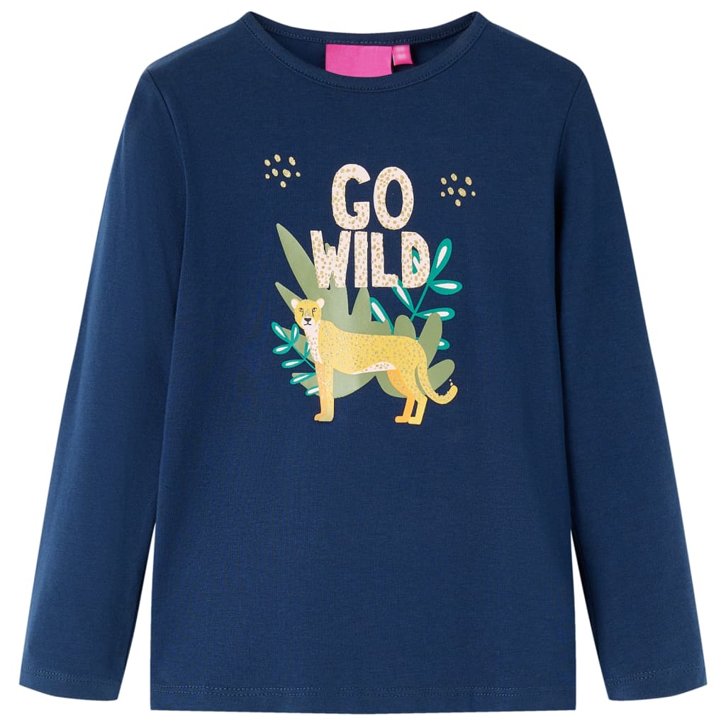 VidaXL Kindershirt mit langen Ärmeln 104 Marineblau