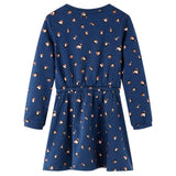 VidaXL Kinderkleid mit langen Ärmeln 92 Marineblau