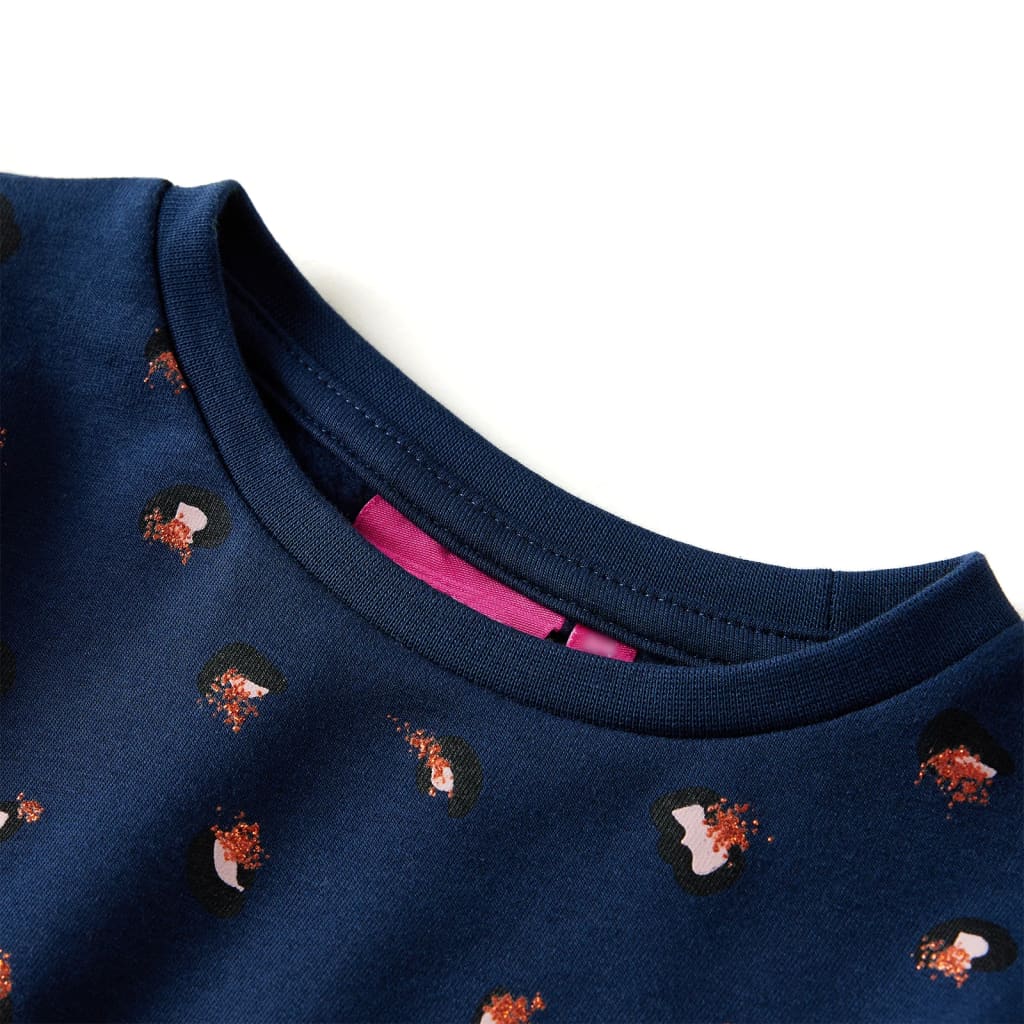 VidaXL Kinderkleid mit langen Ärmeln 92 Marineblau