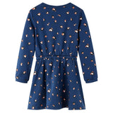 VidaXL Kinderkleid mit langen Ärmeln 116 Marineblau