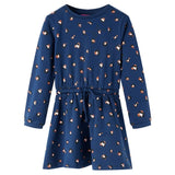 VidaXL Kinderkleid mit langen Ärmeln 140 Marineblau
