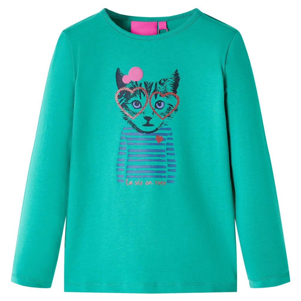 VidaXL Kindershirt mit langen Ärmeln 92 leuchtend grün