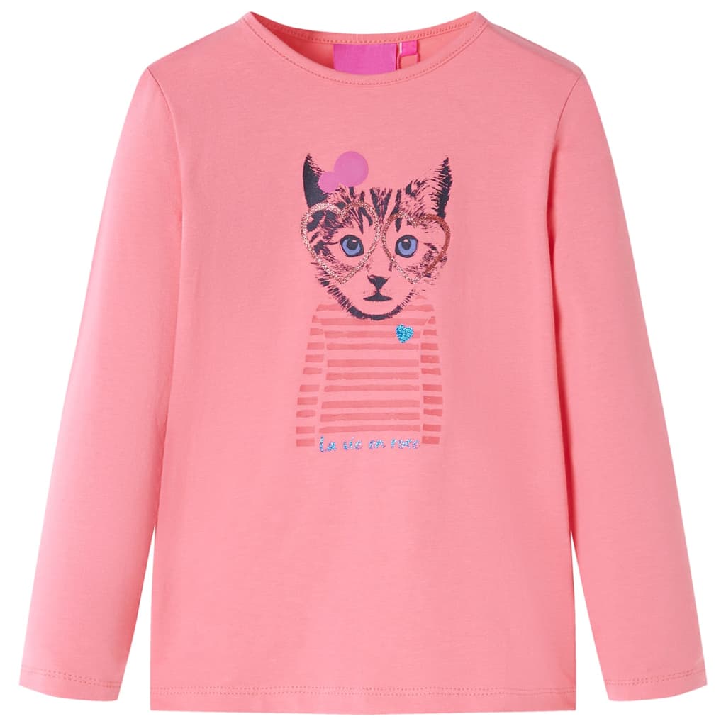VidaXL Kindershirt mit langen Ärmeln 128 rosa