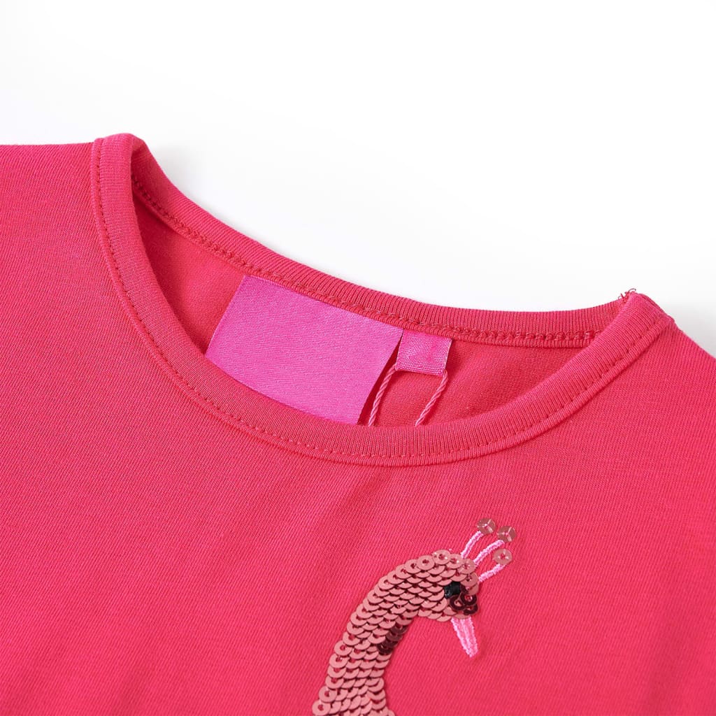 VidaXL Kindershirt mit langen Ärmeln 92 leuchtendes Rosa