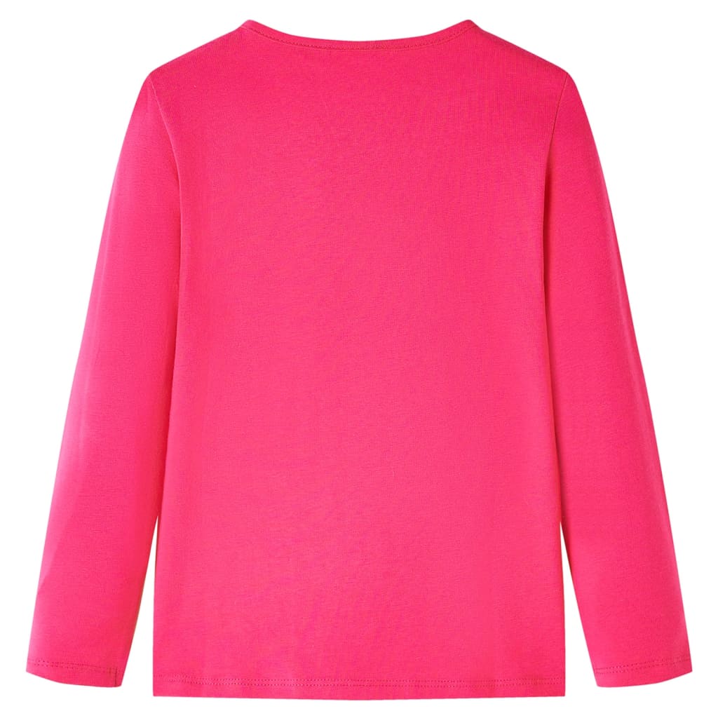 VidaXL Kindershirt mit langen Ärmeln 128 leuchtendes Rosa